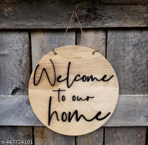 Welcome To Our Home Sign Wooden Front Door Decor