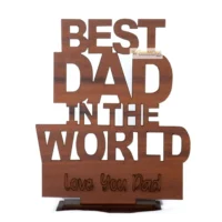 Best Dad In The World Wooden Showpiece - Image 2