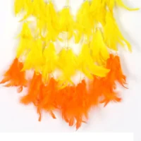 Dream Catcher with Ram Lalla Print and Yellow-Orange Feathers - Image 3