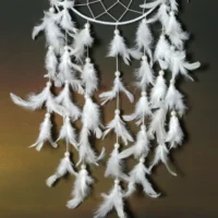 Dream Catcher White Big Ring White Feather - Image 3