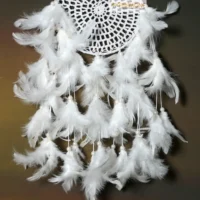 Dream catcher white crosia 6 inch ring - Image 3