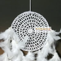 Dream catcher white crosia 6 inch ring - Image 2