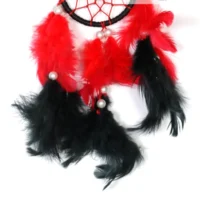 Car Dream Catcher with Red and Black Feathers - 3-Inch Ring - Image 2