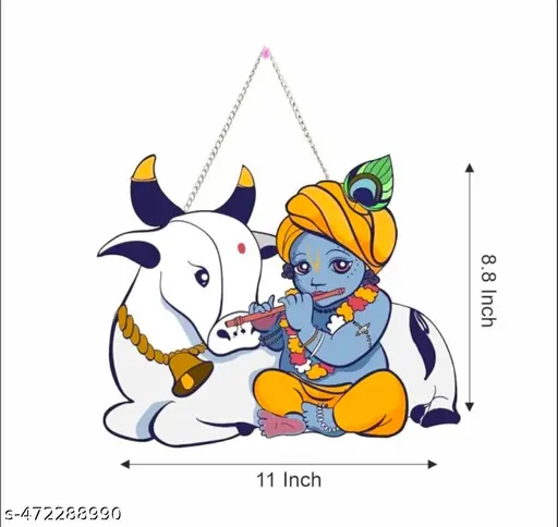 Krishna Ji with Cow MDF Hanging